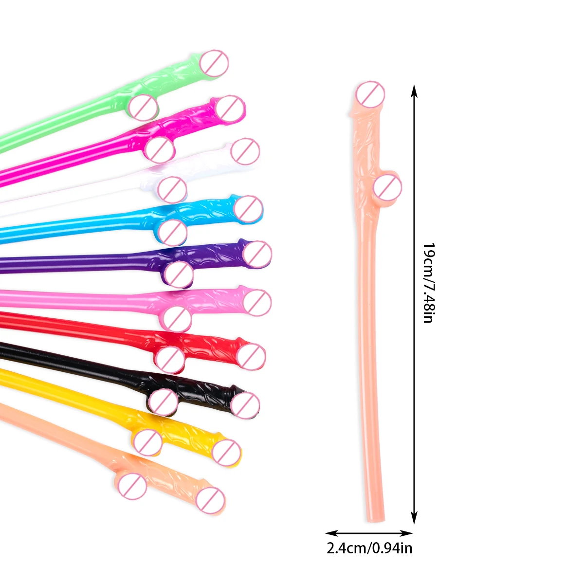 10pcs Bachelorette Party Penis Straws colorful Plastic Willy Drinking Penis For Hen Night Bar Decor Wedding Team Bride Supplies