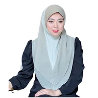 Flower Embroidery Muslim Instant Hijab Women One Piece Amira Chemo Cap Islamic Scarf Cover Turban Headband Shawl Headscarf wrap