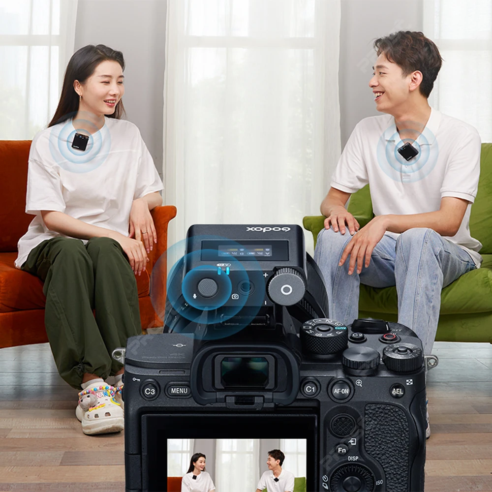 Godox Virso 무선 마이크, 인터뷰 녹화용, Virso S 송신기, 용 리시버 라발리에 마이크, M1 M2, 2.4GHz