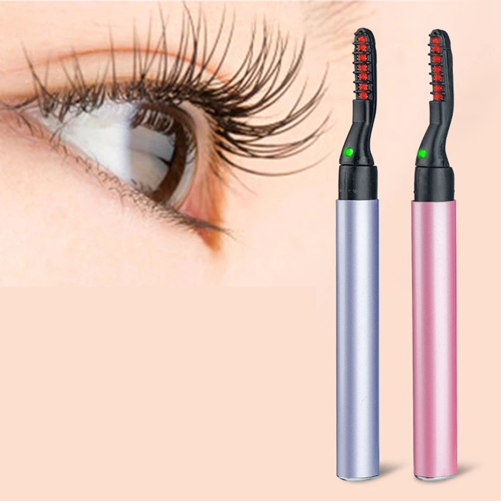 

Portable Pen Style Electric Heated Eyelash Curler Makeup Eye Lashes Long Lasting DIY EyeLash Curler Heat Lash Comb