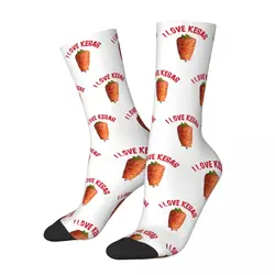 I Love Doner Kebab Socks Men's Women's Casual Socks Crazy Spring Summer Autumn Winter Middle Tube Socks Gift