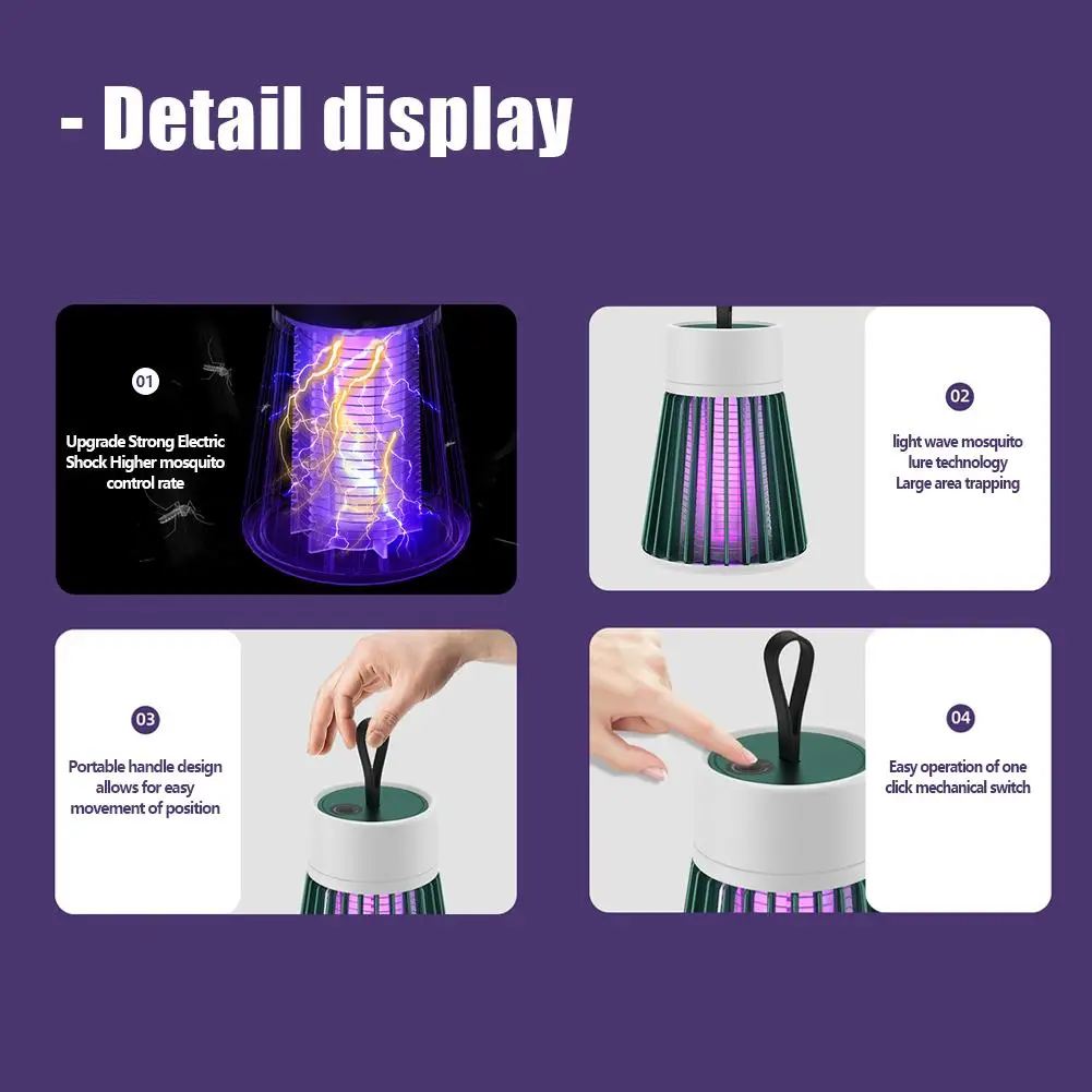 Outdoor And Indoor Electric Mosquito Zappers Mosquito Lamp Safe Mute Non-Radiation Trap Lamp Outdoor Camping Light USB Charging mosquito killer lamp mosquito lamp