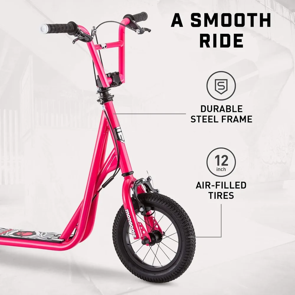 Expo Kick Scooter, BMX-Style Handlebar & Brake Cable Rotor, Wide Foot Deck for Kids Youth Boys Girls Ages 6 and Up,