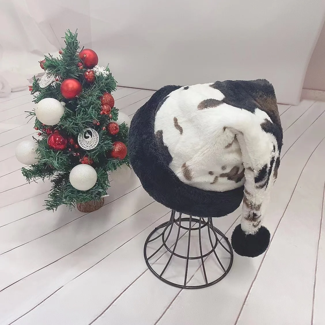 Plush Christmas Hat for Adults and Kids, Cow, Animal Decor, Santa Claus, Winter Caps, Decorations for Home, Xmas Gifts, New Year