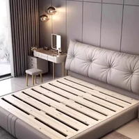 Cadres de lit modernes rembourrés, taille Queen, blanc, cadres de lit de luxe en bois, taille complète, Muebles Para El Hogar, accessoires pour la maison 5
