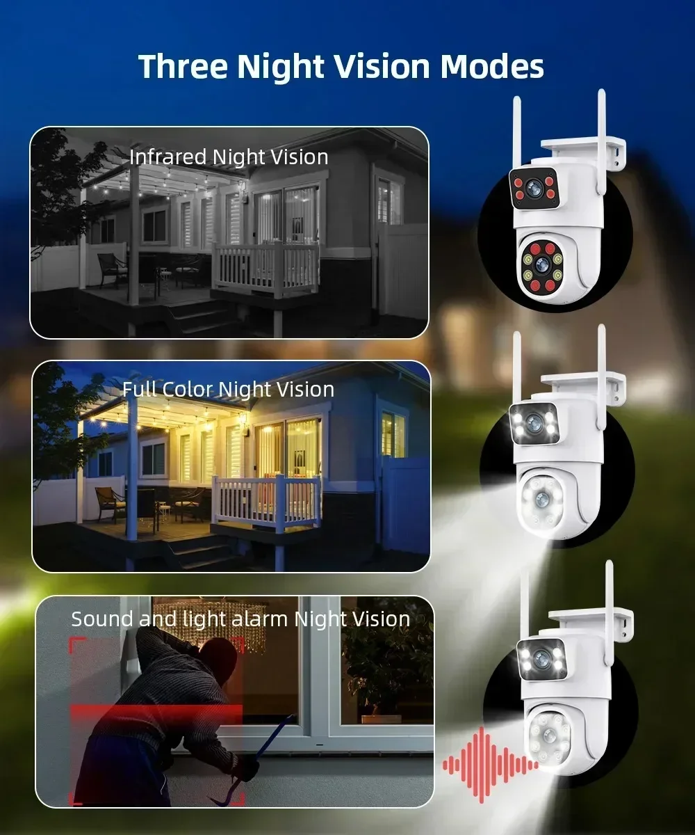 10MP Dual Lens Tuya Wifi Camera PTZ Outdoor 4K Wireless Dual Screen Security Camera Auto Tracking Monitoring Video Surveillance 3