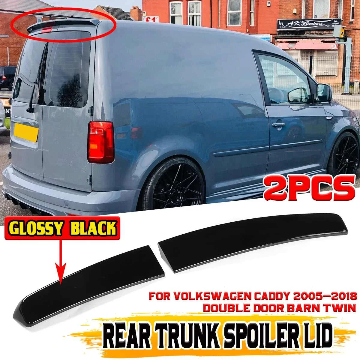 Nuova Estensione Spoiler Sul Tetto Posteriore Dell'Auto Per Volkswagen Per Vw Caddy 2005-2018 Double Door Barn Twin Rear Trunk Lip Spoiler Body Kit