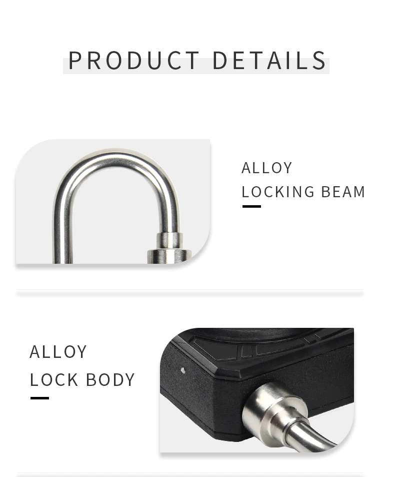 NFC smart padlock, anti-theft lock without battery, can be authorized to unlock app unlocking