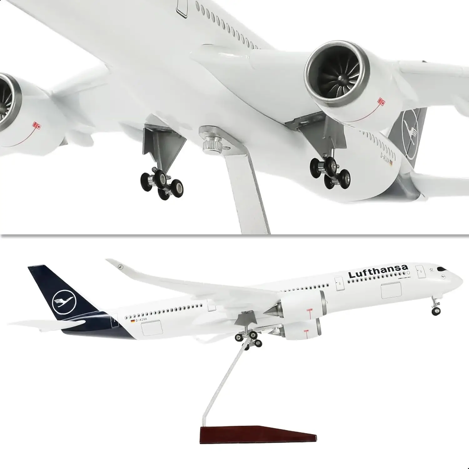 1:142 스케일 항공기 모델 47cm A350 루프트한자 항공 조명과 바퀴가 있는 ..