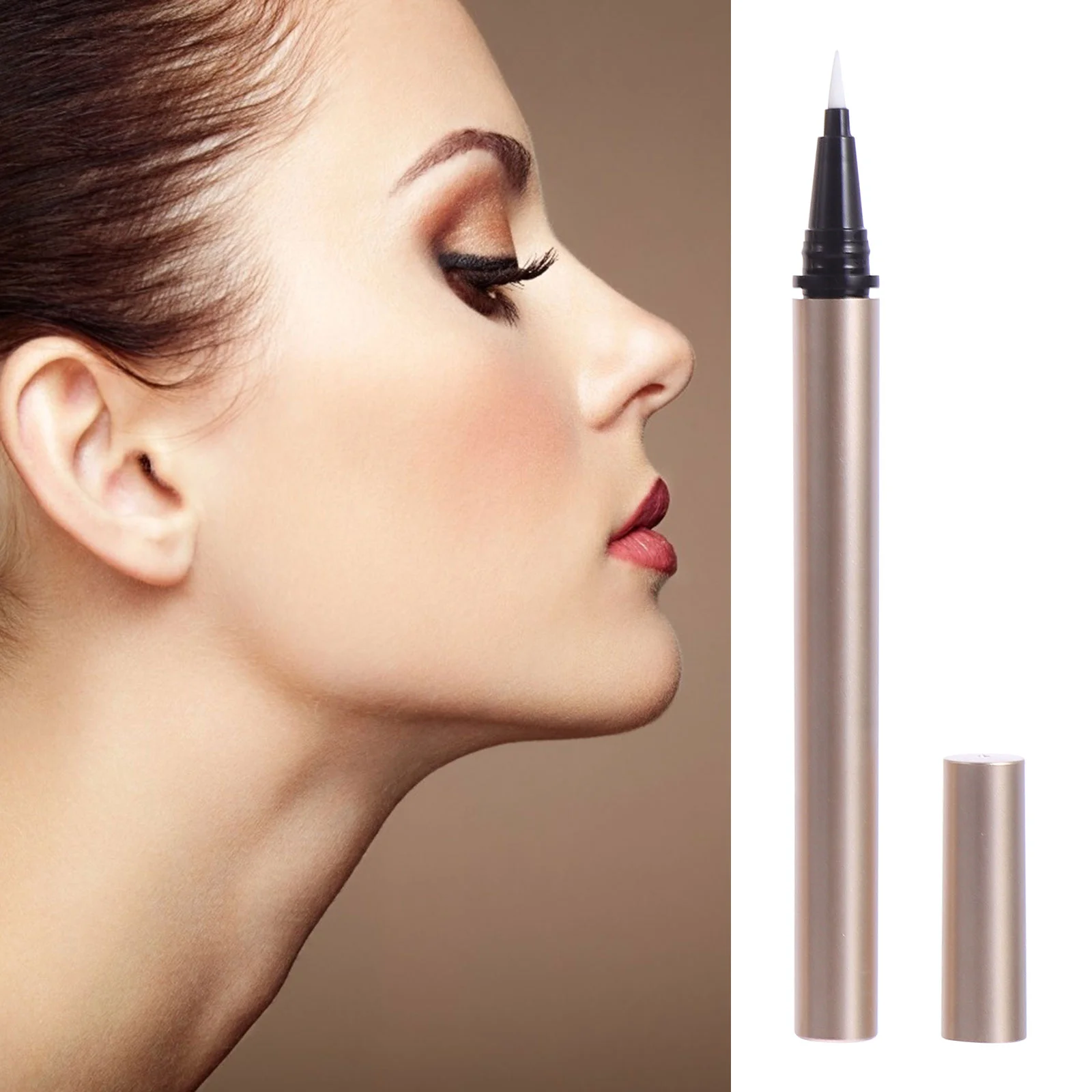 

5 Pcs Brown Eyeliner Empty Pipe Tube Liquid Refillable Applicators Container Pen