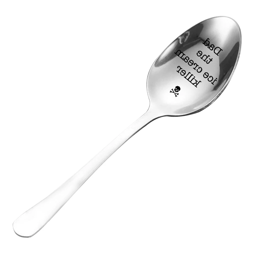 Cutlery Set Long Handle Spoons Stainless Steel Cereal Oats Coffee Spoon Cereal Cutlery Spoon Christmas Gift for Kids Men Women