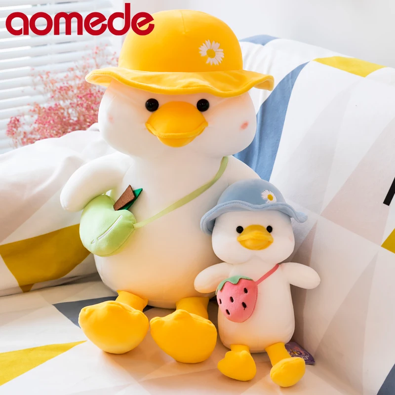 

85cm Cute Soft School Duck Plush Toys Office Nap Stuffed Animal Pillow Home Comfort Cushion Christmas Gift Doll for Kids Girl