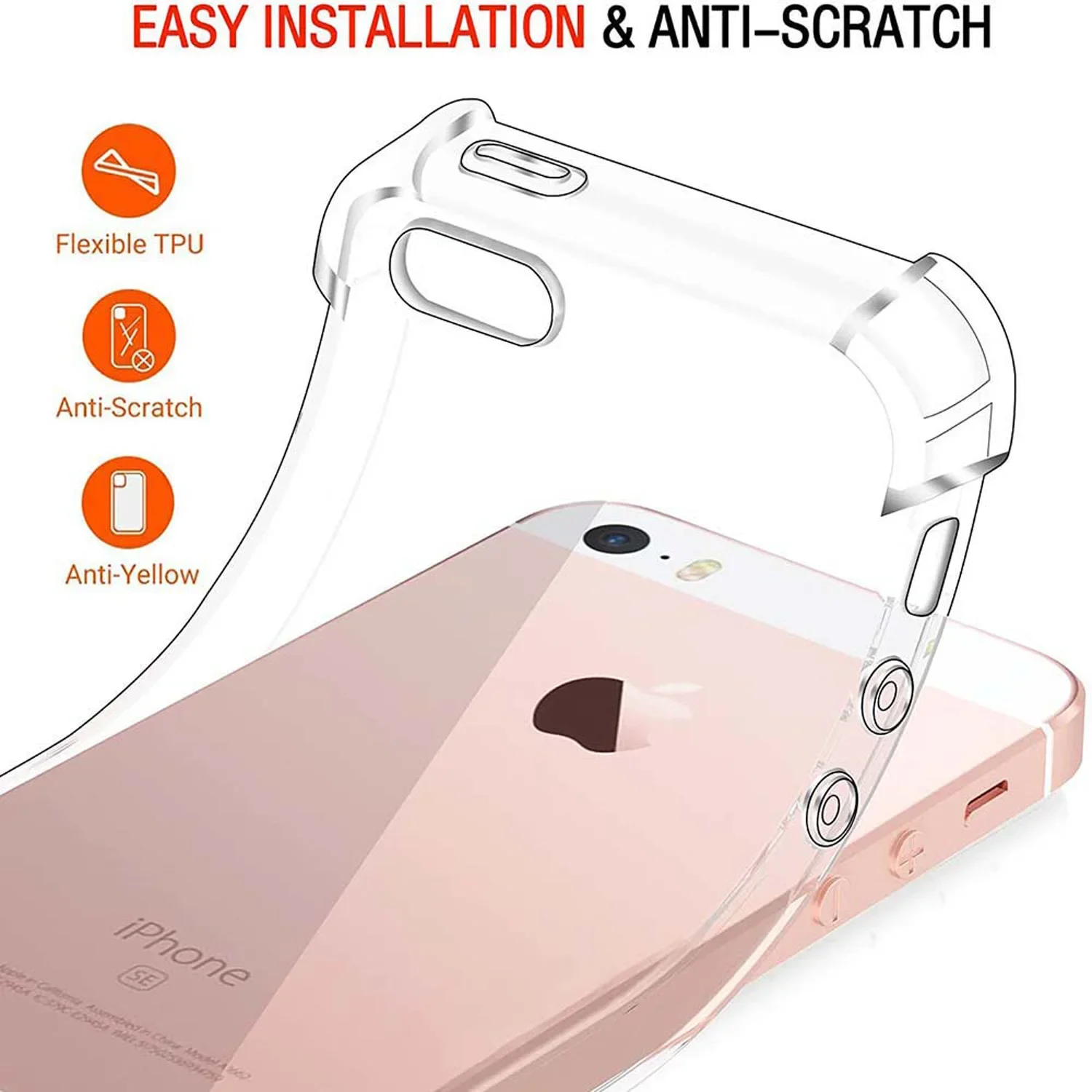 Shockproof Soft Clear Silicone Transparent Back Case