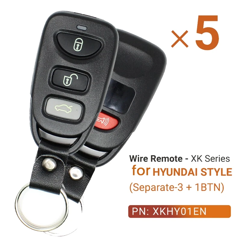 

Xhorse XKHY01EN Universal Wire Remote Key Fob Flip 3+1 Button Spare Parts For Hyundai Style For VVDI Key Tool 5Pcs/Lot
