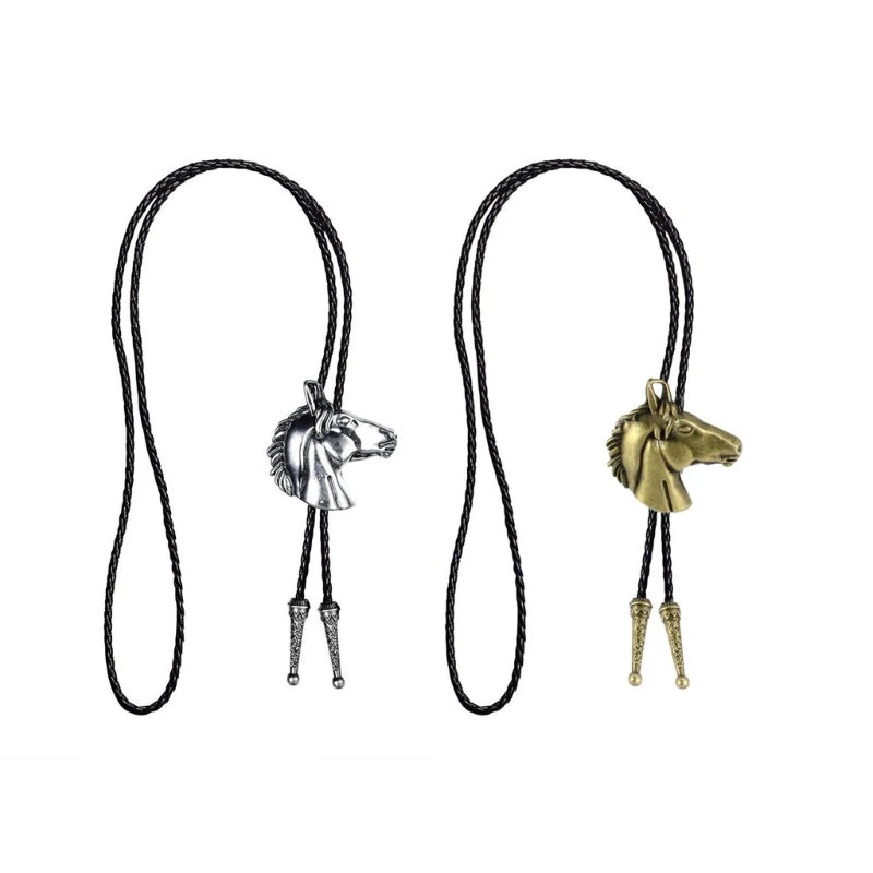

Bolo Tie for Men Carnivals Western Necktie Alloy Horse Head Buckle Bolo Tie for Shirt Sweater Decorative Necktie for Men