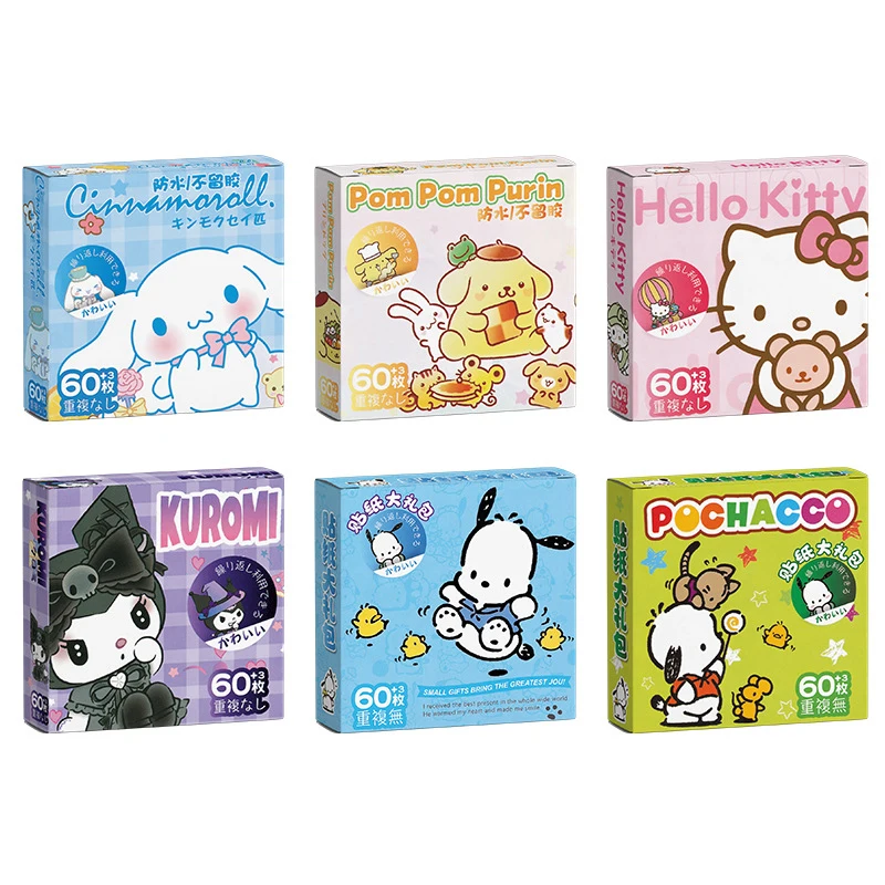 

Стикер Cinnamoroll, милый Kuromi Pompompurin, мультяшный чемодан, настольное руководство, мышь, подарок, стикер