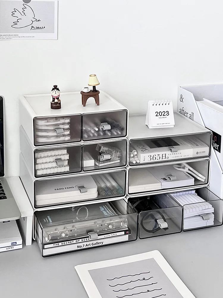 

Desktop Storage Box Drawer-Type Student Dormitory Stationery Pen Holder Acrylic Can Be Superimposed On The Table Cosmetic Shelf.