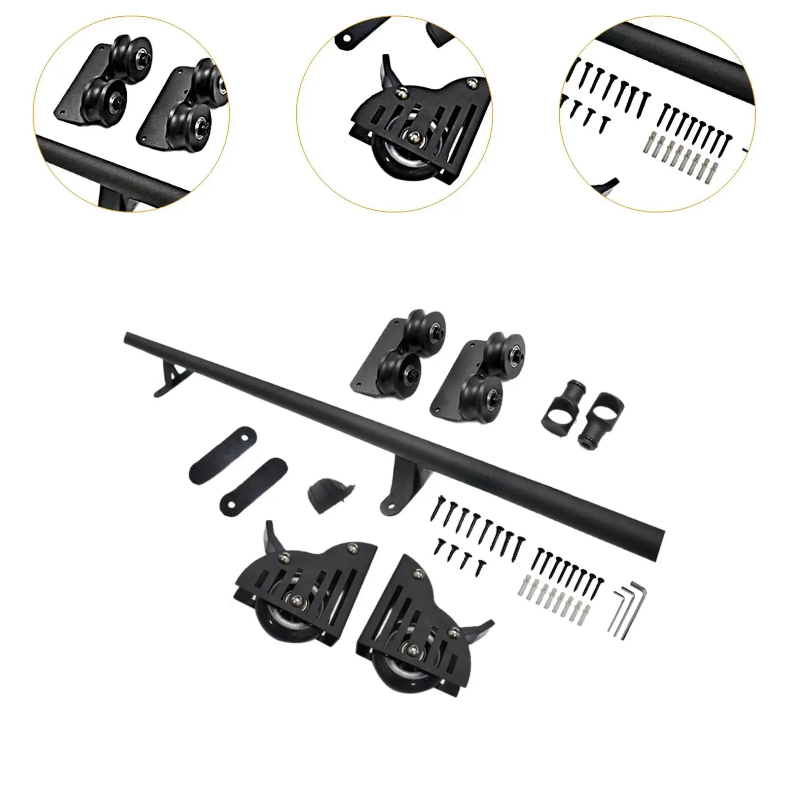Rolling Library Ladder Hardware Kit Heavy Duty Floor Roller with Brake