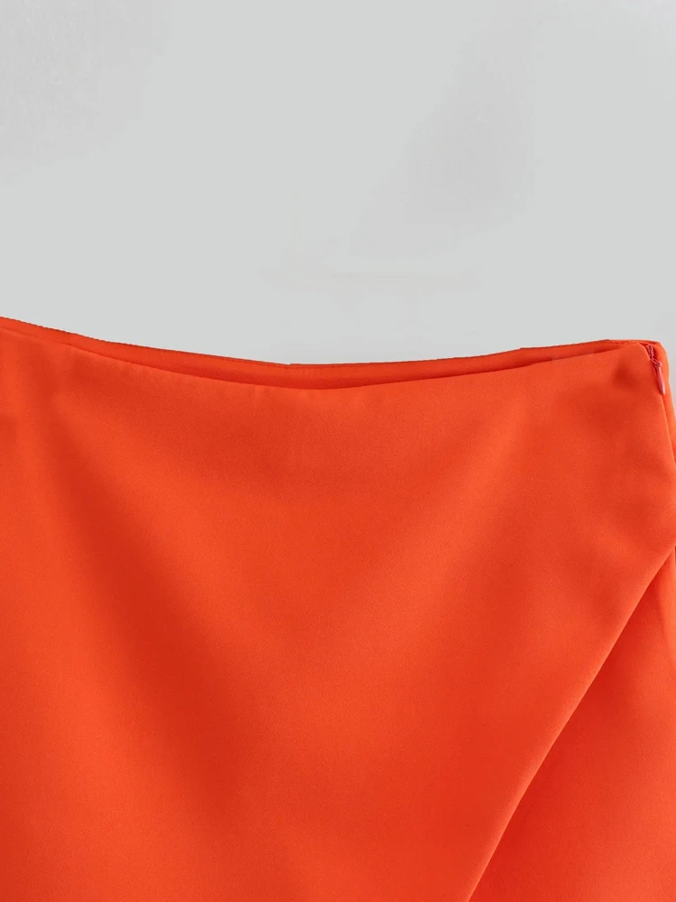 PAILETE Women 2022 fashion asymmetrical shorts skirts vintage high waist side zipper female skort mujer