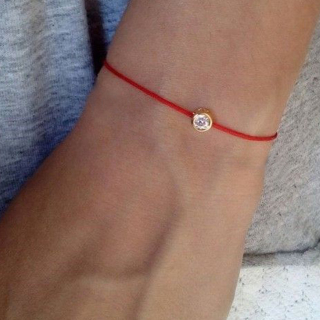Crystals Charm Bracelets Thin Red Thread String Rope Bracelets For Women Jewelry Gift Hot