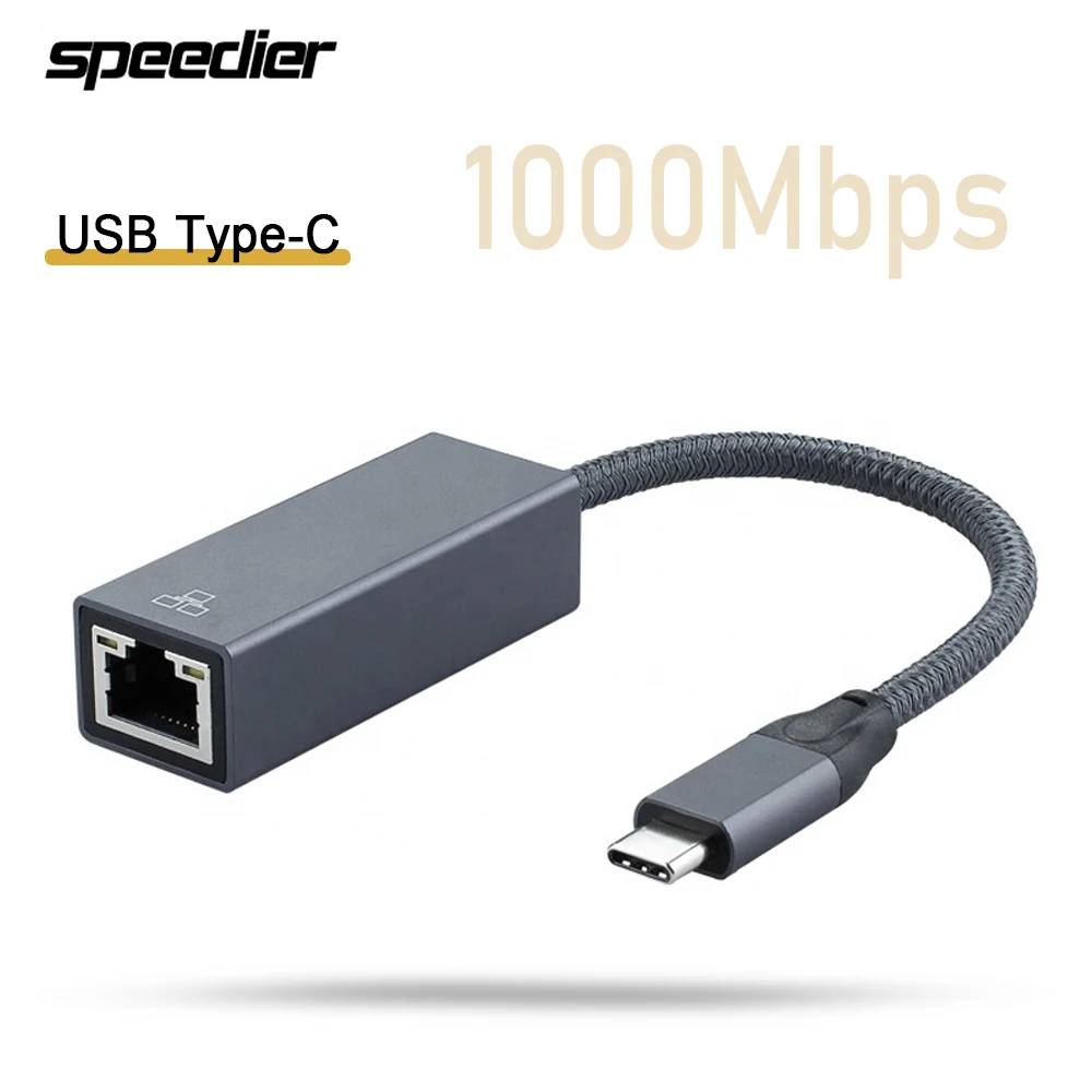 

Адаптер USB Type C на RJ45 2,5G Gigabit Ethernet, адаптер RJ45 на TB 3 Type C 1000 Мбит/с, конвертер, серый, без привода
