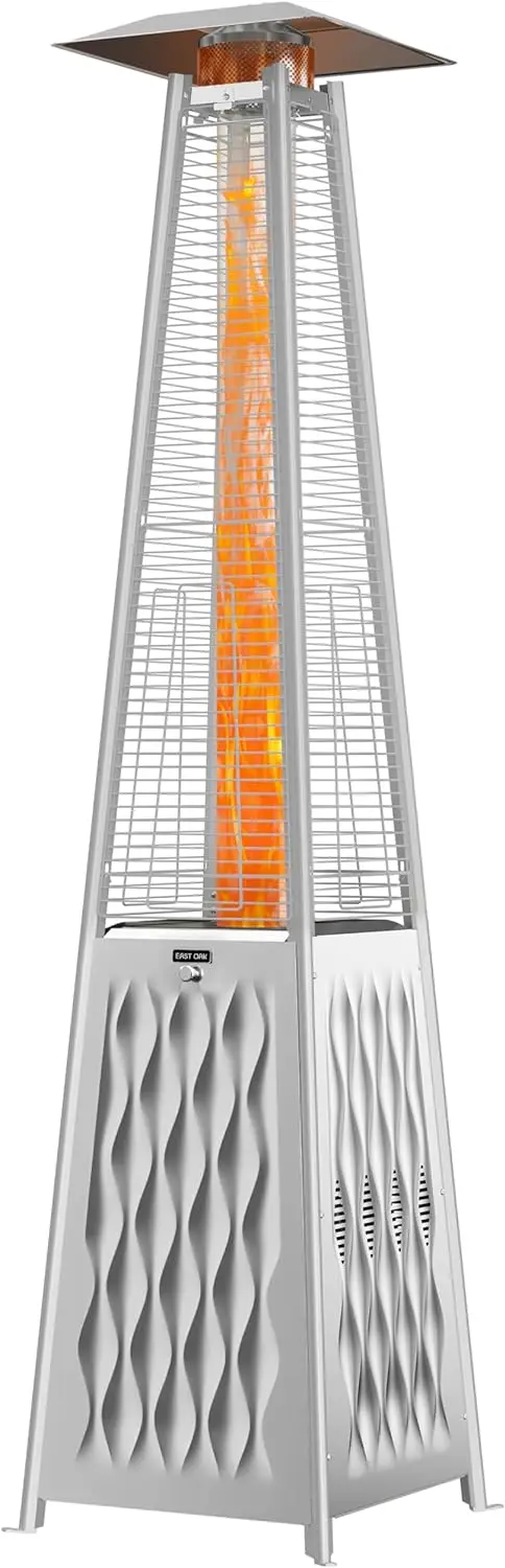 

Pyramid Patio Heater, 48,000 BTU Outdoor Patio Heater All Stainless Steel, Quartz Glass Tube Propane Heater