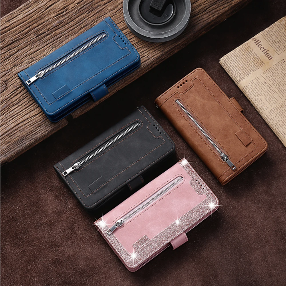 9 Cards Wallet Case For NOKIA C1 Case Card Slot Zipper Flip Folio with Wrist Strap Carnival For NOKIA C1 Cover image_2