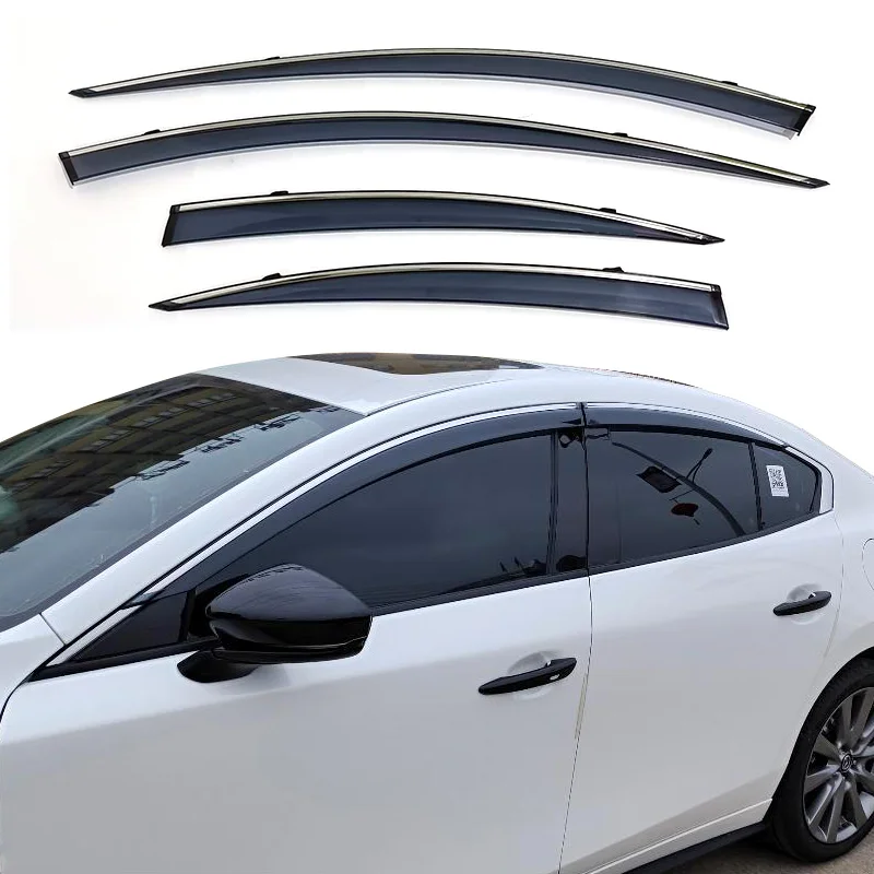 High Quality Door Window Rain Guard Sun Shade Visor Deflector For Mazda 3 Sedan