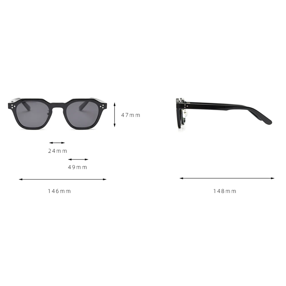Lunettes style coréen rétro TR90 - Polygone polarisé UV400 vert marron pour pêche estivale
