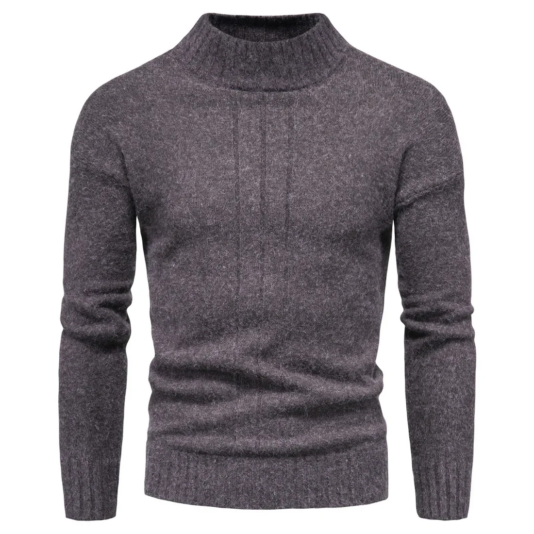 Men High Collar New Autumn Casual Pullover Long-Sleeved Sweater Bottoming Shirt Thick Warm Men's Clothing O-Neck Knitwear Black coodrony brand autumn winter thick warm o neck cardigan men clothing high quality classic pure color knitwear sweater coat c2142