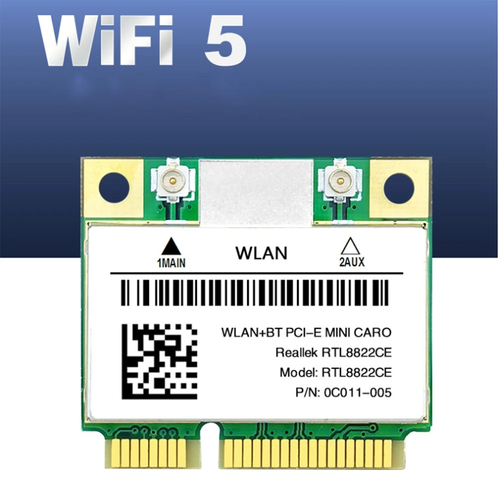 5Ghz, 802.11AC, PCIe, Bluetooth 5.0, Suporte Portátil, PC, Windows 10, 11, RTL8822CE
