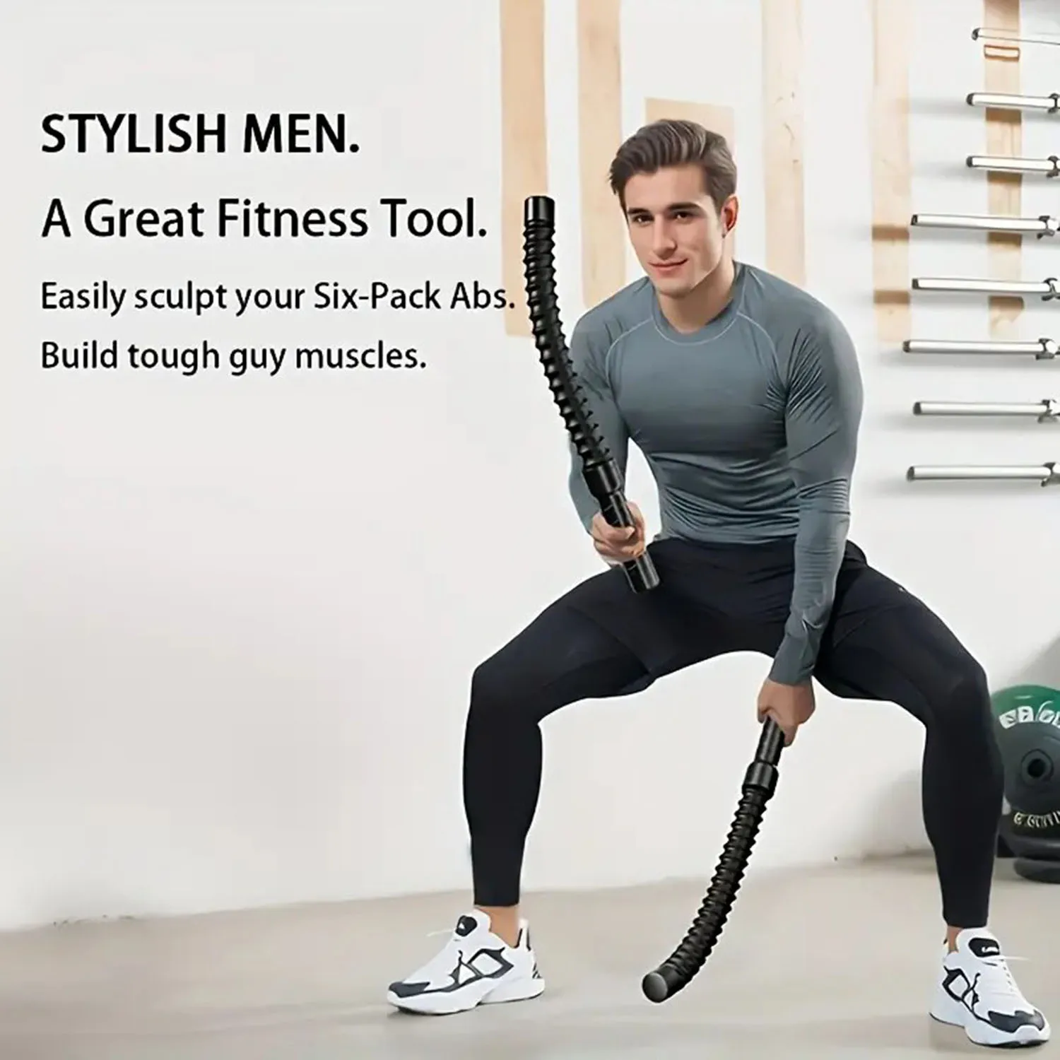 2PCS/Set Fitness Throwing Rope Physical Spring Elastic Crude Training Battle Rope Exercise Gym Equipment Strength Training