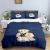 Hot Sale Fashion Bear Bedding Set Single Twin Full King Size Cute Animals Bed Linen Adults Teens Bedroom Luxury Gift 6