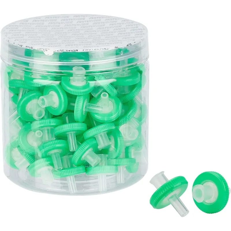 100 Pcs Syringe Filters 13mm 0.22&mu;m Syringe Filter Plastic Unsterilized Filters 4mm Inner Diameter 2mm Hole syringe filters