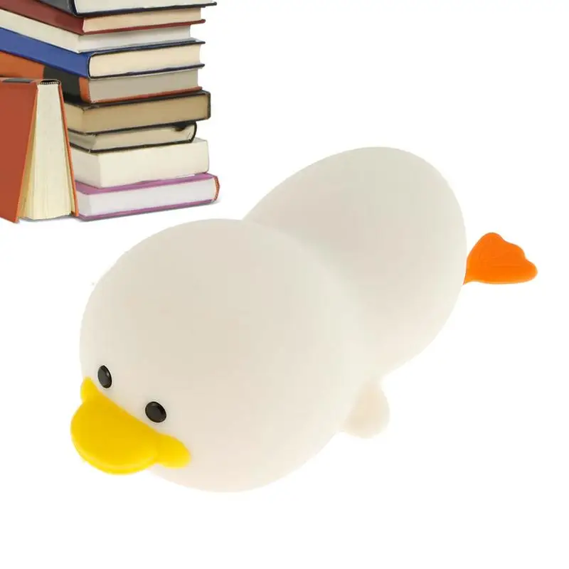 

Silicone Duck Nightlight Lazy Lying Flat Multi-Color Tap Lamp Rechargeable With 3 Brightness Night Lamp For Baby Nursery Bedside