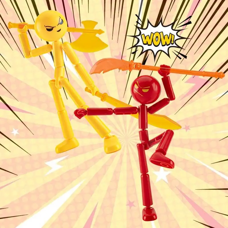 1 Set Novelty Action Figure Stickman Assembled Robot Movable 3d Printing Mannequin Multi-jointed Stickman Toy - 5