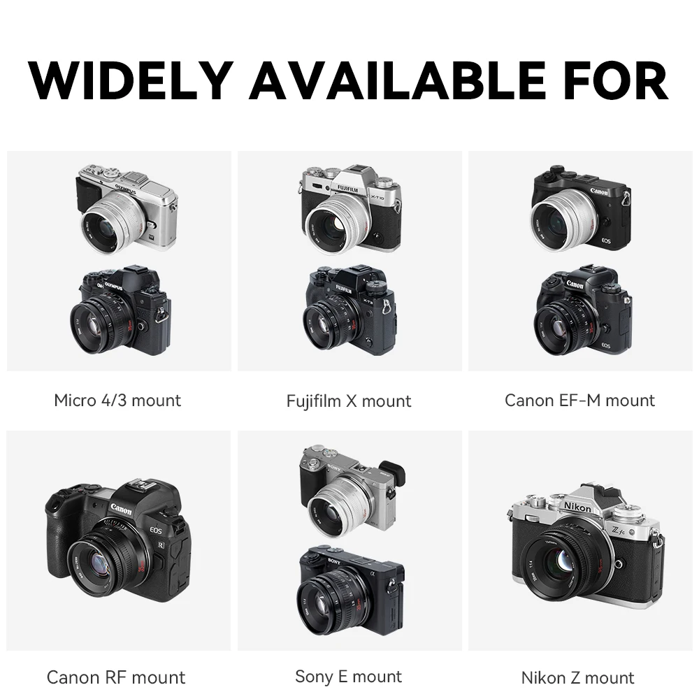 7artisans 35mm F1.4 Mark II Manual Focus Large Aperture Prime Lens Compatible For Sony E Nikon Z Micro 4/3 EPM1 FUJIFX fx 6