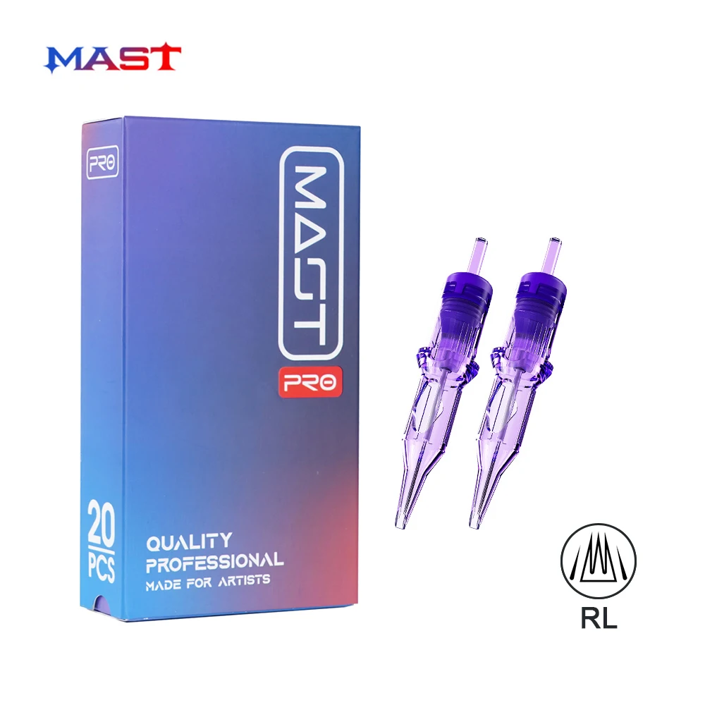 Mast Pro 20PCS RL Tattoo Cartridge Needles Permanent Makeup Machine Pen Disposable Sterile Round Liner DragonHawk Needles mast pro 20pcs disposable tattoo cartridge needles sterile rl makeup machine rotary pen round liner needles for tattoo artist