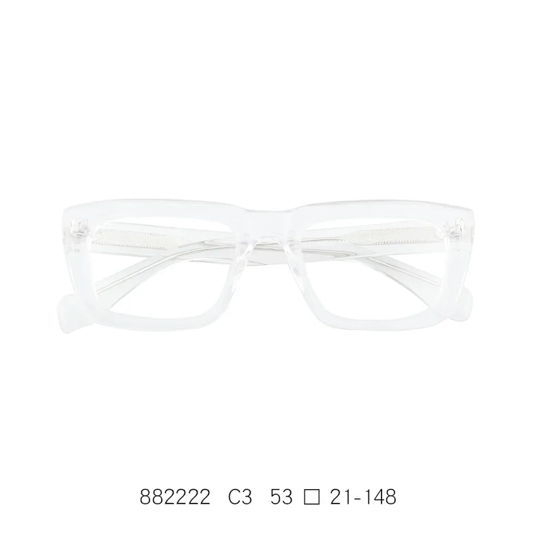 F · dracon neuen Stil Platte Brille Rahmen quadratische Retro Herren Brille Rahmen modische dicke optische Brille für Männer – Detail 8