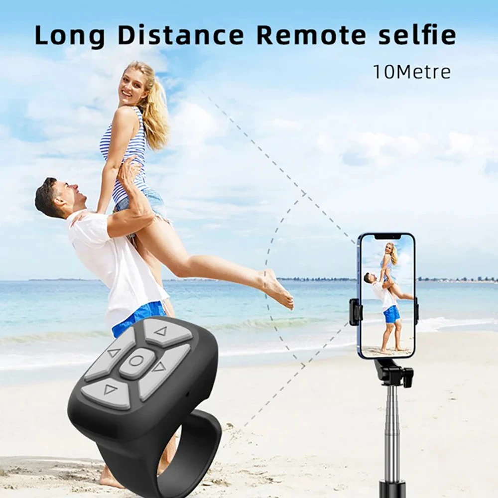 Bluetooth Remote Control Instant Music Video Selfie Device Mobile Phone APP Control Finger Ring Lazy Wireless Remote Controls