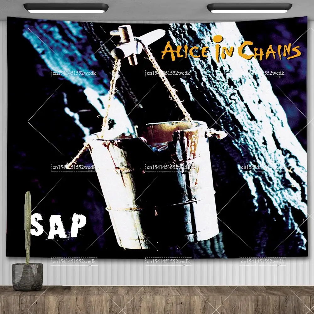 Alice In Chains Poster Classic Band Heavy Metal Music Album Cover Tapestry Bedroom Decoration Wall Hanging Tapestries For Room for tapestry decorations