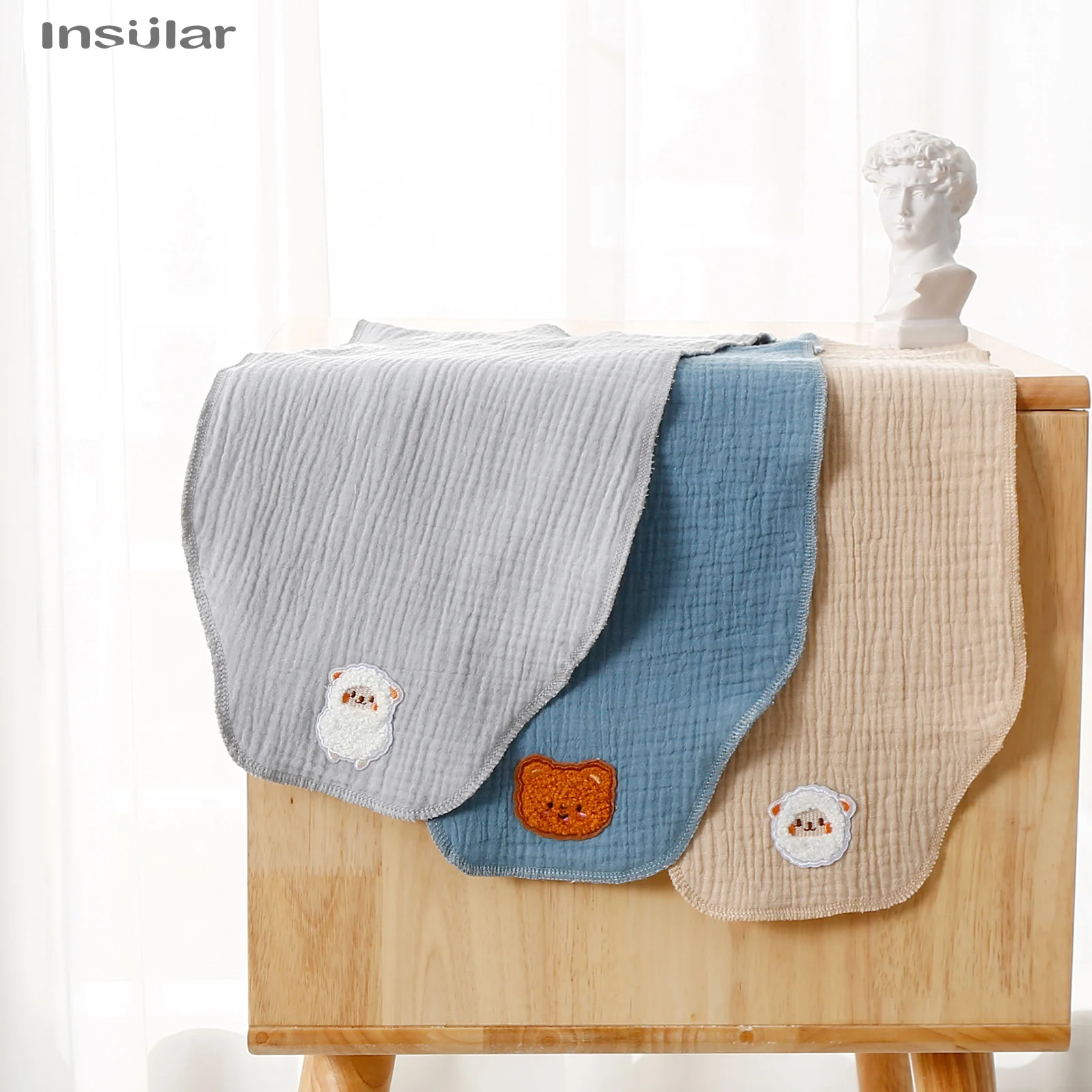 4 Layers Muslin Baby Sweat Towel Gauze Wipe Sweat Back Cotton Baby Stuff Kids Security Perspiration Absorption Infant Wash Cloth
