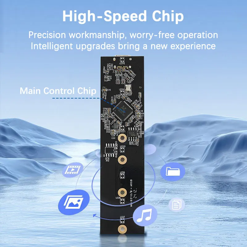 USB3.0 M.2 SSD 인클로저 모바일 케이스는 타입-C 솔리드 메탈 외장 하드 디스크 케이스 노트북 전화 SSD에 대한 NVME 프로토콜을 지원합니다.