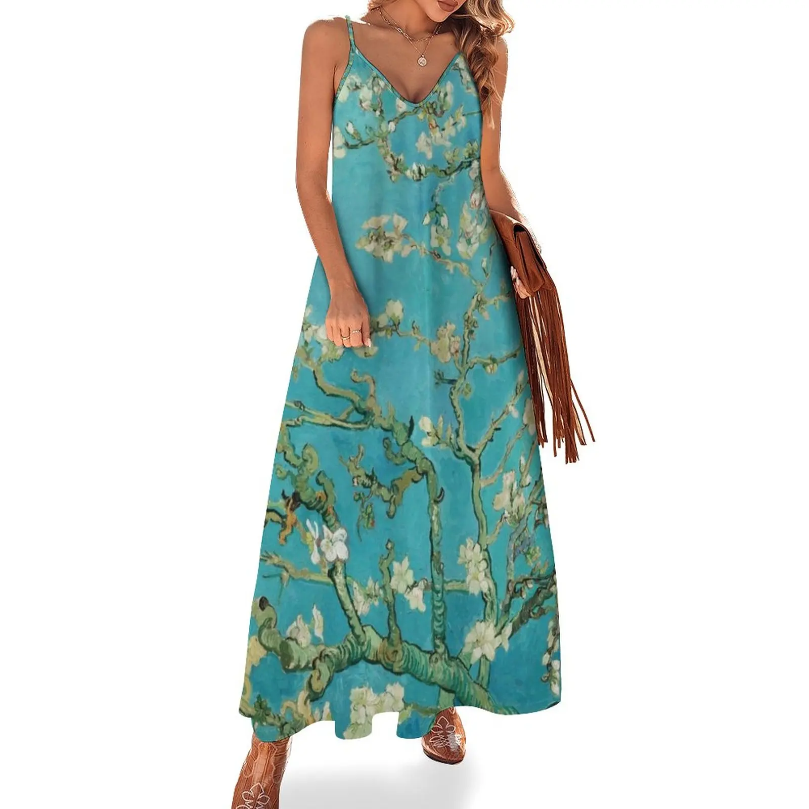 

New Almond Blossom Sleeveless Dress women's dresses luxury evening dress woman