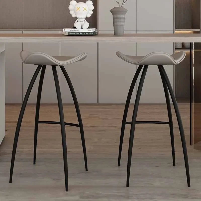 

Nordic Luxury High Chair Accent Counter Balcony Aesthetic Modern Designer Bar Stools Metal Legs Bedroom Cadeira Bar Accessories