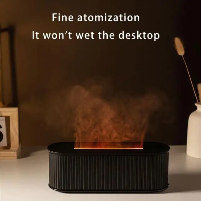 2025 New Colorful Gradients Flame Essential Oil Diffuser Elegant Desktop Air Humidifier Aromas Diffuser for Home Hotel Use 4