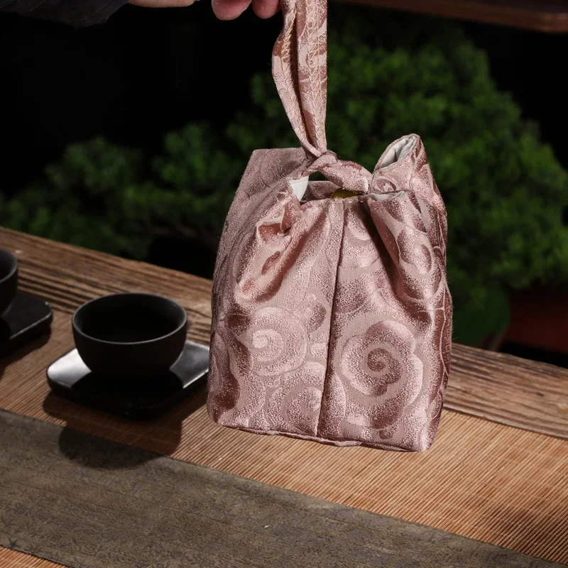 Portable Tea Set Buggy Bag Carry-on Small Teacup Bags Drawstring Bag Travel Master Cup Woven Cotton Travel Tea Set