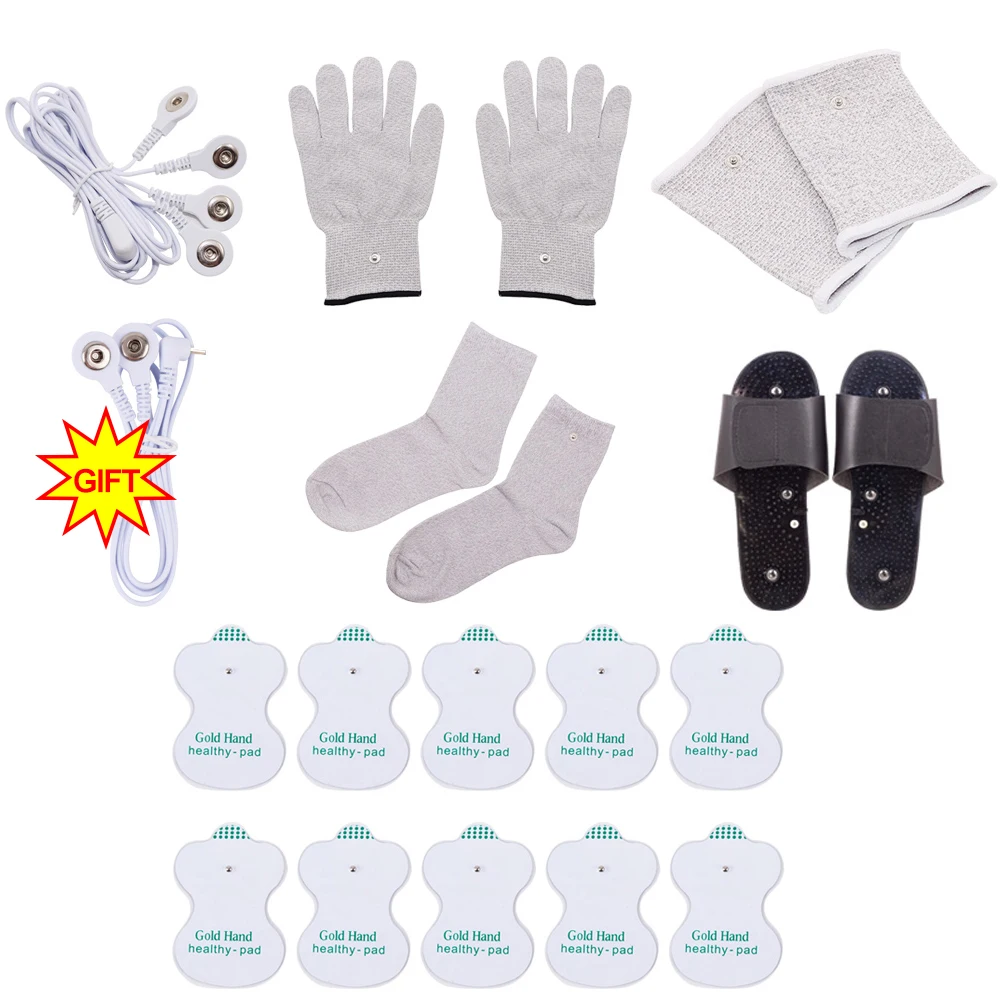 DropshippingConductiveSilverFiberTENSEMSElectrodeTherapyGloves