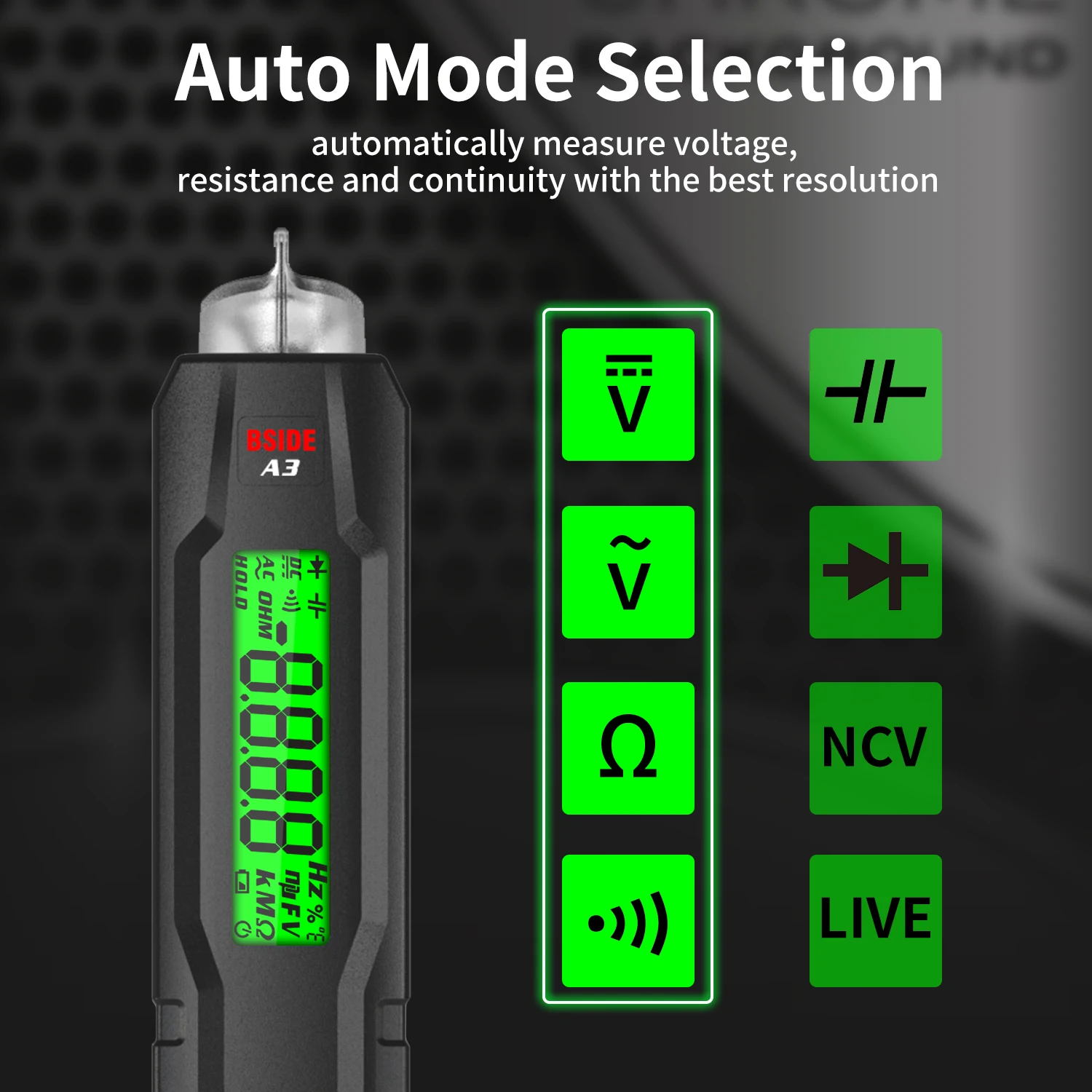 Smart Digital Multimeter Pen Type Multitester True RMS Voltmeter DC AC Voltage C