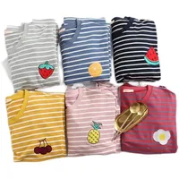 Women's Spwear Long Sve Striped Home Clothes Midi Dr Loose plus Size Spring Summer New Arrival Sweet Sle Printed - Image 5